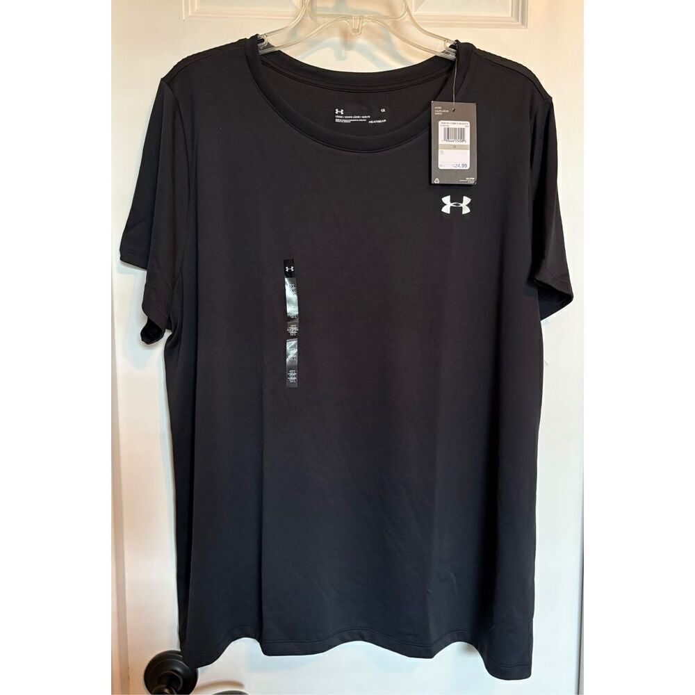 UNDER ARMOUR - TWO (2) NWT - L Sz 1X HeatGear Loose Fit Short Sleeve Tee/Black - Picture 15 of 15